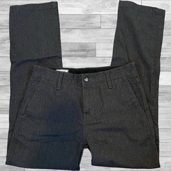 Volcom FRICKIN MODERN STRETCH CHINO PANTS - CHARCOAL HEATHER, size 27 - Picture 3 of 6